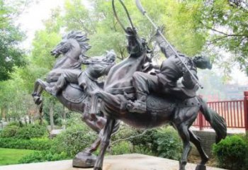 大型岳飛雕塑廠家 鑄造小品 現代岳飛雕塑定做