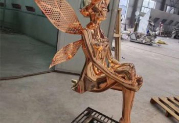 中式精靈雕塑廠家 啞光小品 游樂場不銹鋼精靈雕塑廠