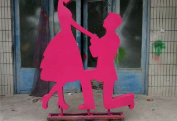 切面戀人雕塑廠家 庭院擺件 公園不銹鋼戀人雕塑擺件