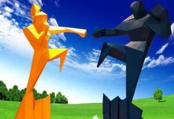 烤漆青少年雕塑廠家 戶外體育小品 抽象不銹鋼青少年雕塑廠