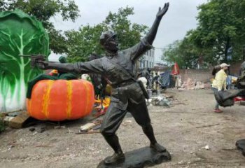 大型士兵雕塑廠家  街頭小品  現代士兵雕塑生產