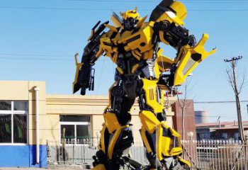 烤漆變形金剛雕塑廠家 現代小品  戶外變形金剛雕塑規格