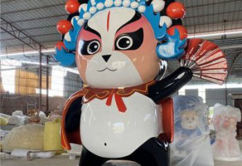 中式變臉雕塑廠家  現代創意小品  戶外彩繪變臉雕塑擺件