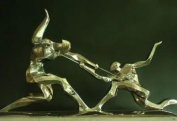 大型擊劍雕塑廠家 鍛造小品 創意公園不銹鋼擊劍雕塑