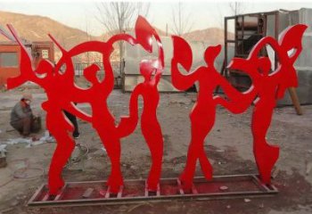 大型扭秧歌雕塑廠家  鏤空剪紙小品  現代街頭不銹鋼扭秧歌雕塑