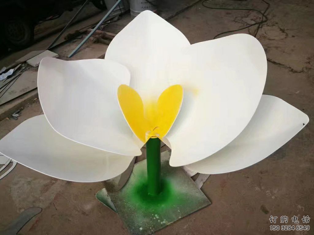 彩繪蘭花雕塑廠家  中式烤漆擺件 街頭不銹鋼蘭花雕塑廠