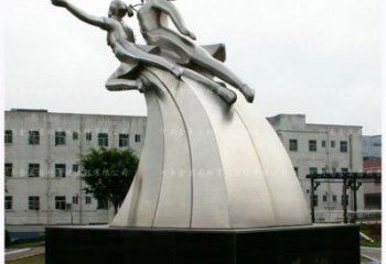 現代飛躍雕塑廠家 大型別墅區擺件 廣場不銹鋼飛躍雕塑