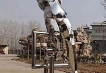 創意飛躍雕塑廠家 校園小品 大型不銹鋼飛躍雕塑