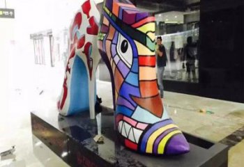 加工抽象高跟鞋雕塑 店門口彩繪雕塑 步行街擺件雕塑