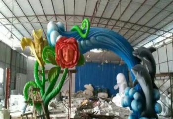 城市海豚雕塑生產商 風景區彩繪雕塑 抽象擺件雕塑