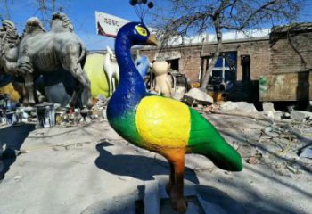 定制田間孔雀雕塑 彩繪仿真雕塑 園林擺件