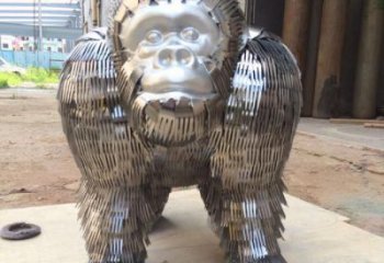 吉林街道猩猩雕塑，景觀擺件，烤漆工藝