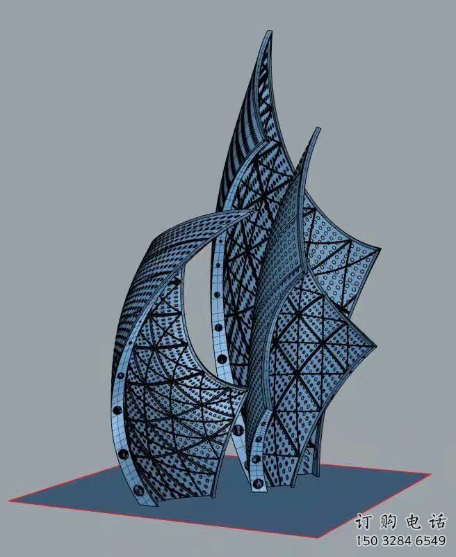 步行街帆船雕塑廠家，鍛造景觀雕塑，烤漆方式