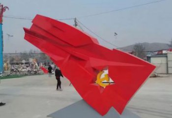 售樓部黨徽雕塑生產商，戶外景觀雕塑，烤漆題材