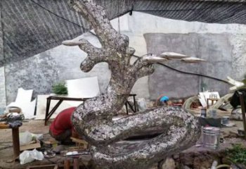 通用房地產浪花雕塑 剪影海浪雕塑 鍛造波浪雕塑