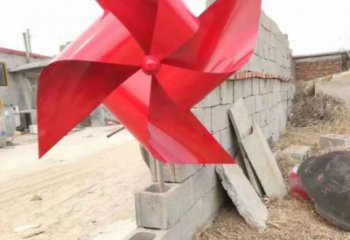 風車雕塑實景展示 仿真風動雕塑 烤漆旋轉雕塑