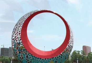 小區(qū)月亮雕塑加工商，拉絲景觀雕塑，抽象效果