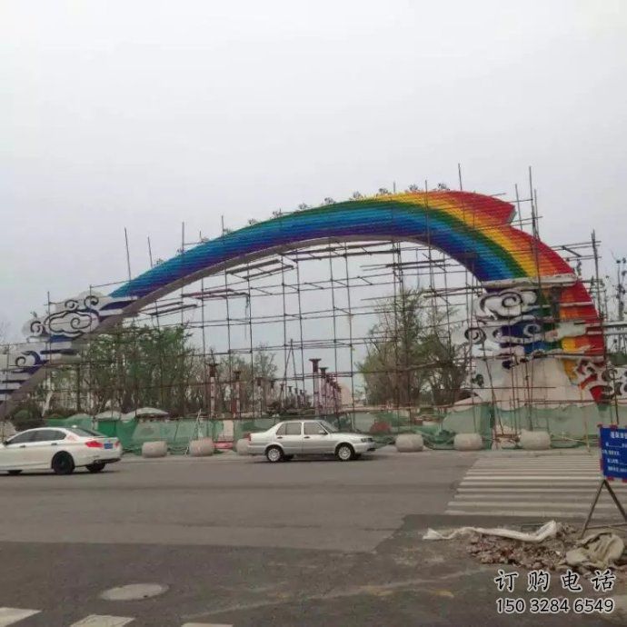 祥云大門雕塑，城市地標(biāo)建筑，不銹鋼祥云大門雕塑