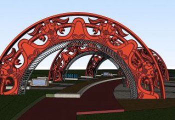 廣場拱門雕塑，烤漆工藝，不銹鋼景觀門頭雕塑