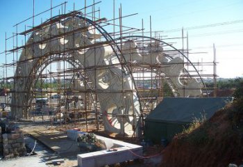 制作景觀大門雕塑，鏤空不銹鋼拱門雕塑安裝