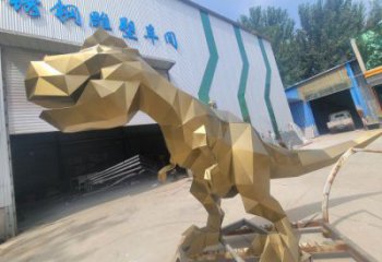 抽象恐龍雕塑供應，花園小品，幾何恐龍雕塑制作廠家