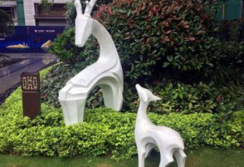 抽象鹿雕塑，幾何造型，不銹鋼抽象鹿雕塑廠(chǎng)家