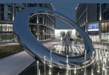 圓環雕塑，水景景觀雕塑，噴水噴泉雕塑元素