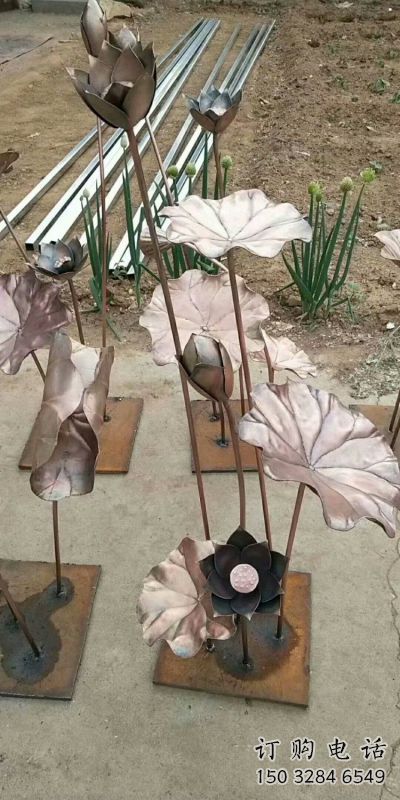 荷葉雕塑展品，公園小品，銅荷葉雕塑供需