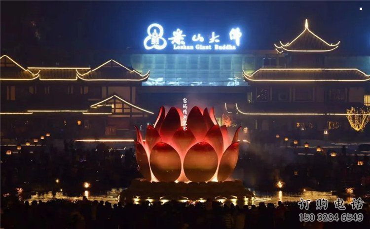 蓮花雕塑定做，公園小品，不銹鋼蓮花噴泉雕塑供應