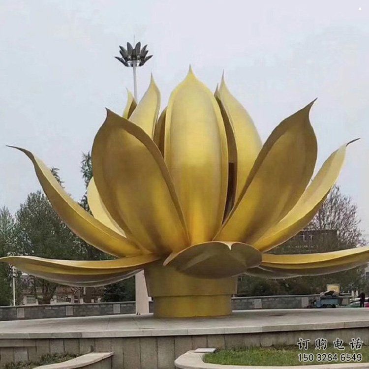 蓮花雕塑制作廠家，歐式風(fēng)格，地產(chǎn)銅蓮花雕塑優(yōu)選