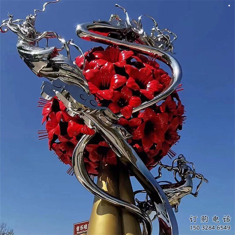 玫瑰花朵雕塑供給，歐式風格，室外玫瑰花朵雕塑提供