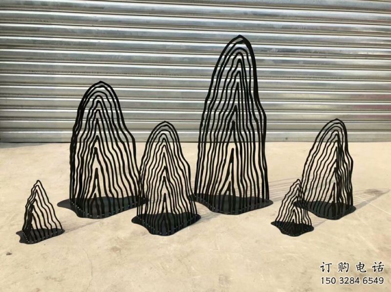 園林假山雕塑，噴漆景觀雕塑，網(wǎng)格形式