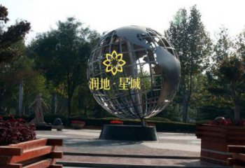 地球儀雕塑承接，景區案例，現代地球儀雕塑承接