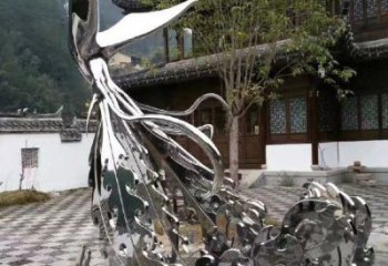 園林鳳凰雕塑供求，水景雕塑，不銹鋼鳳凰雕塑制造商