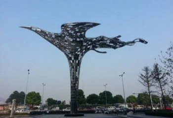 鳳凰雕塑方案精品，景觀雕塑，抽象鳳凰雕塑生產商