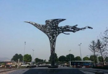 鳳凰雕塑生產，美陳雕塑，抽象鳳凰雕塑定制廠家