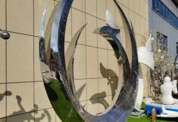 小鳳凰雕塑承接，景區案例，鳳凰圓環雕塑廠家