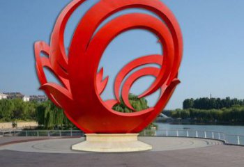 鳳凰方案供應，圓雕體系，圓環鳳凰雕塑制作廠家