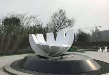 幾何蓮花雕塑優選，陸地擺件，廣場幾何蓮花雕塑供給