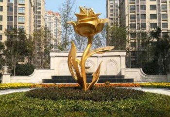 月季花雕塑訂做,彩鋼制作,不銹鋼月季花雕塑優選