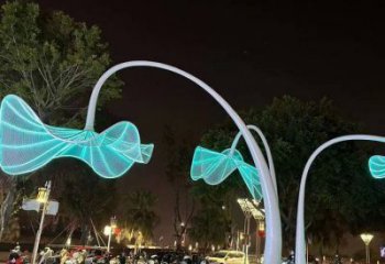 燈光花傘雕塑選用,廣場(chǎng)雕塑,不銹鋼花傘雕塑廠家