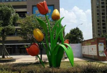 郁金香景觀雕塑精品,小區(qū)雕塑,不銹鋼郁金香雕塑提供