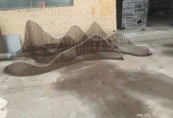 園林假山雕塑，噴漆景觀雕塑，網(wǎng)格形式