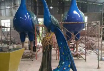 彩繪孔雀雕塑生產商，街頭藝術，藝術仿真孔雀雕塑精選?