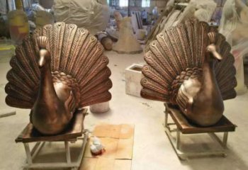 孔雀雕塑制造，廣場(chǎng)雕塑，制造銅孔雀雕塑廠家