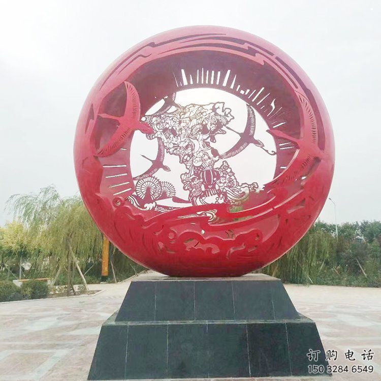 空心球雕塑定制，市標雕塑，鏤空空心球雕塑定做廠家