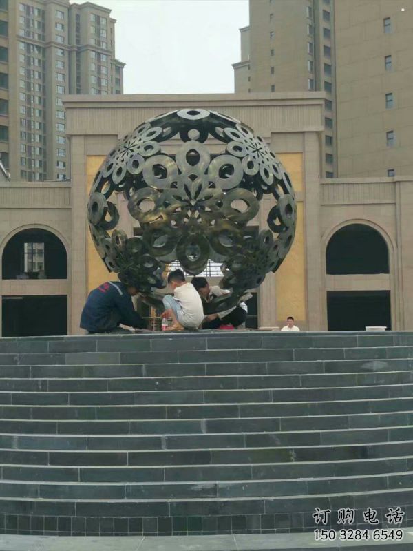 球體雕塑承接，鍛造工藝，不銹鋼球體雕塑訂做