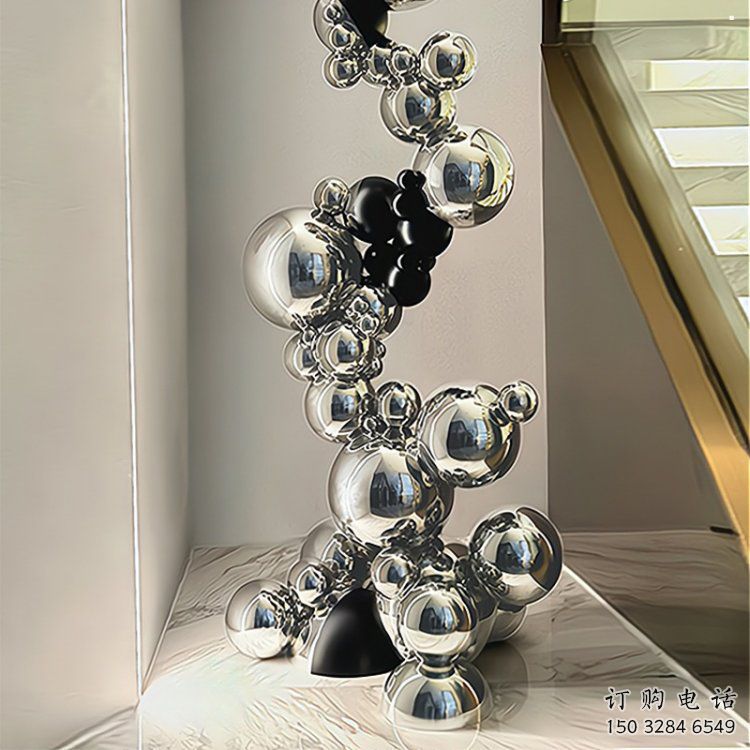 分子球雕塑預(yù)定，美陳雕塑，不銹鋼分子球雕塑選用