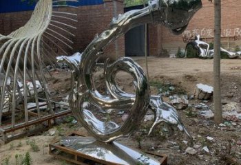 波浪雕塑展品,彩鋼制作,不銹鋼波浪雕塑精品