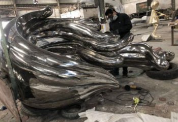 波浪雕塑制造,酒店擺件,不銹鋼波浪雕塑選定